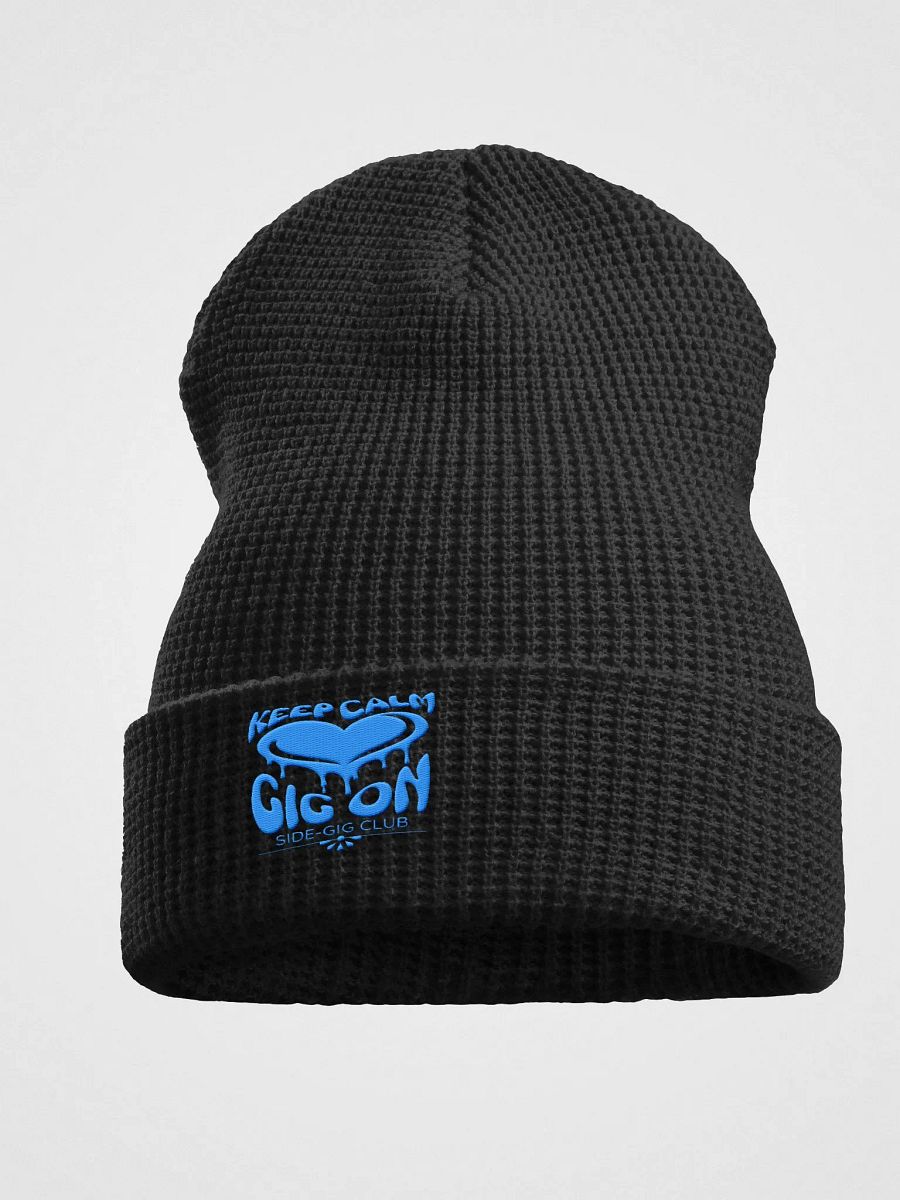 Keep Calm, Gig On Side-Gig Club Waffle Knit Beanie in Aqua/Teal product image (5)