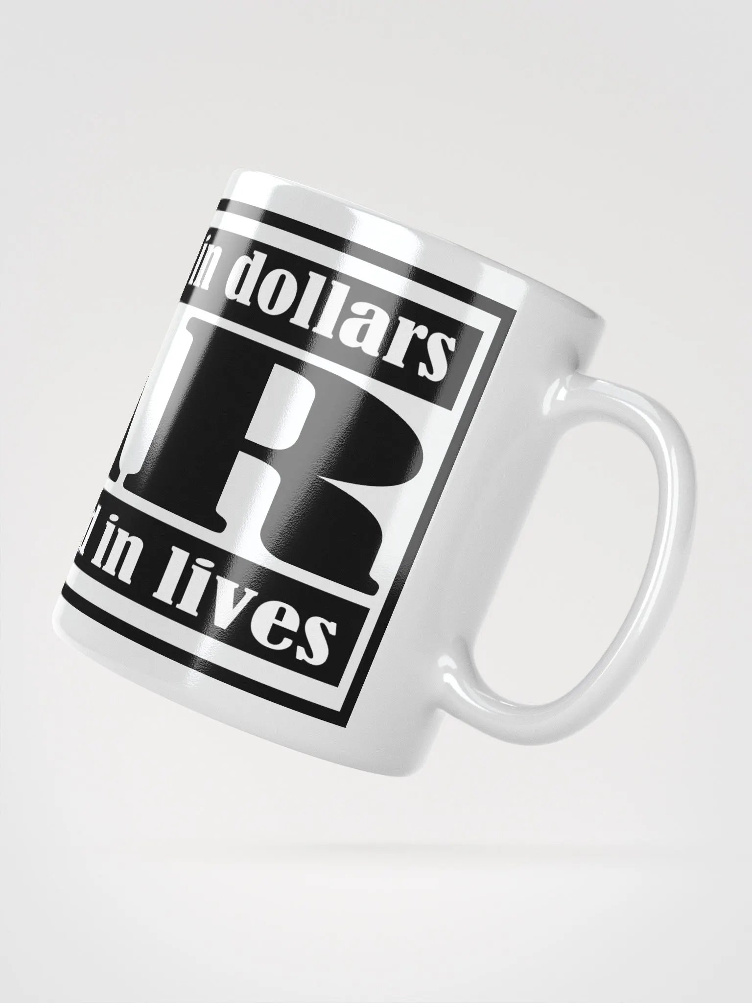 The Cost Of War - White Glossy Mug product image (2)