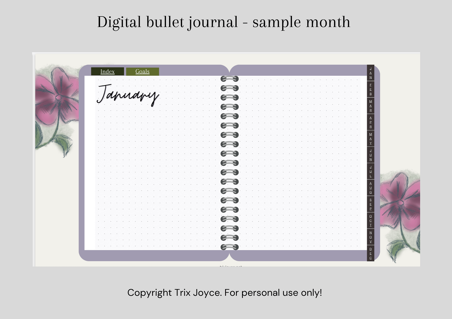 Hyperlinked Digital Bullet Journal - Purple (digital download) product image (3)