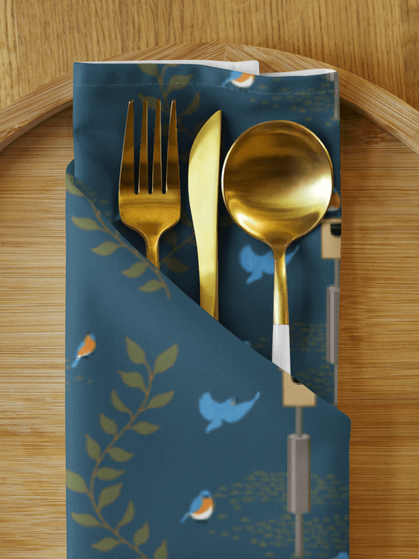 Variety Set of 4 Napkins Featuring Midnight Blues Bluebirds product image (11)