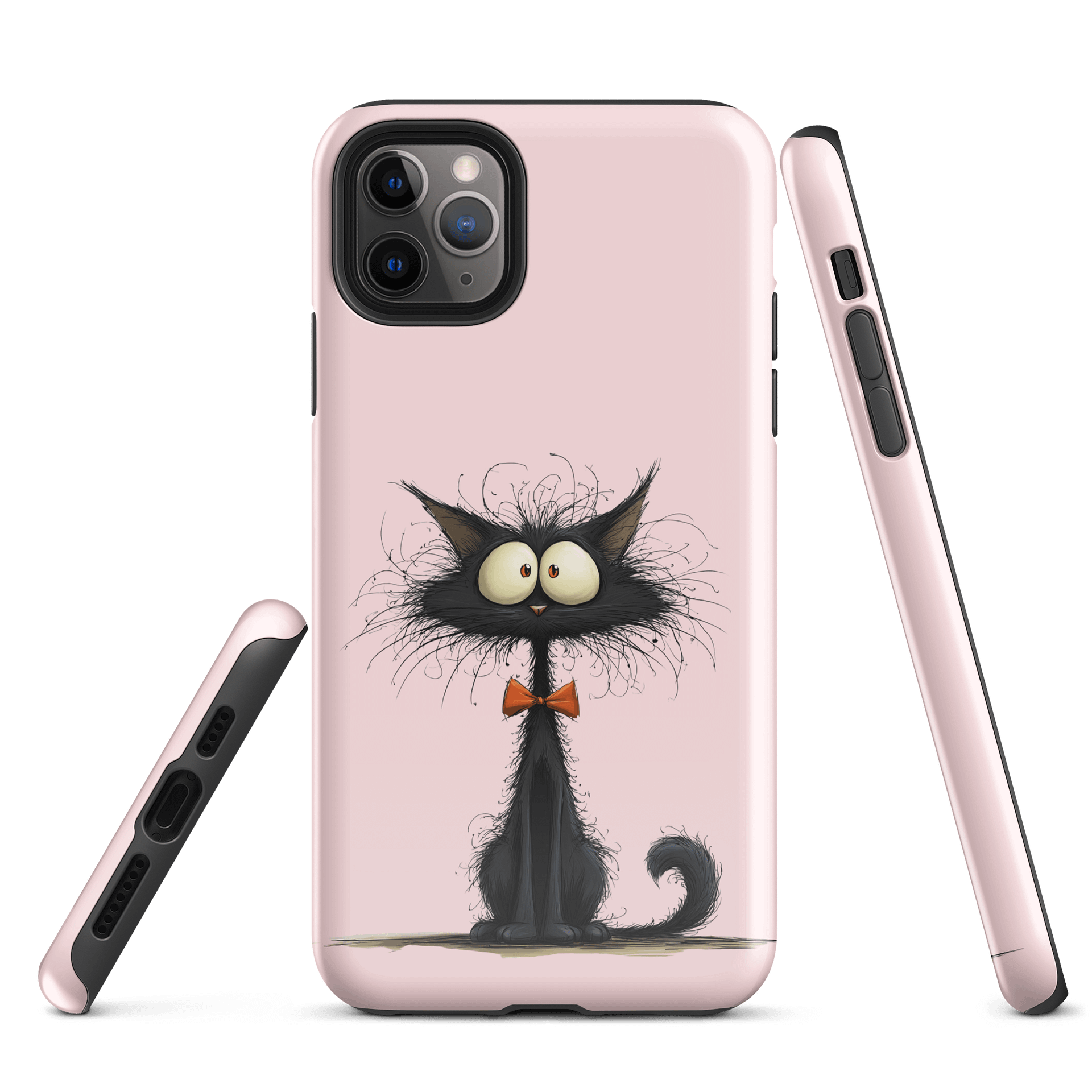 Funny Black Cat iPhone® Tough Case – Dual-Layer Protection | Cute Cartoon Design product image (1)