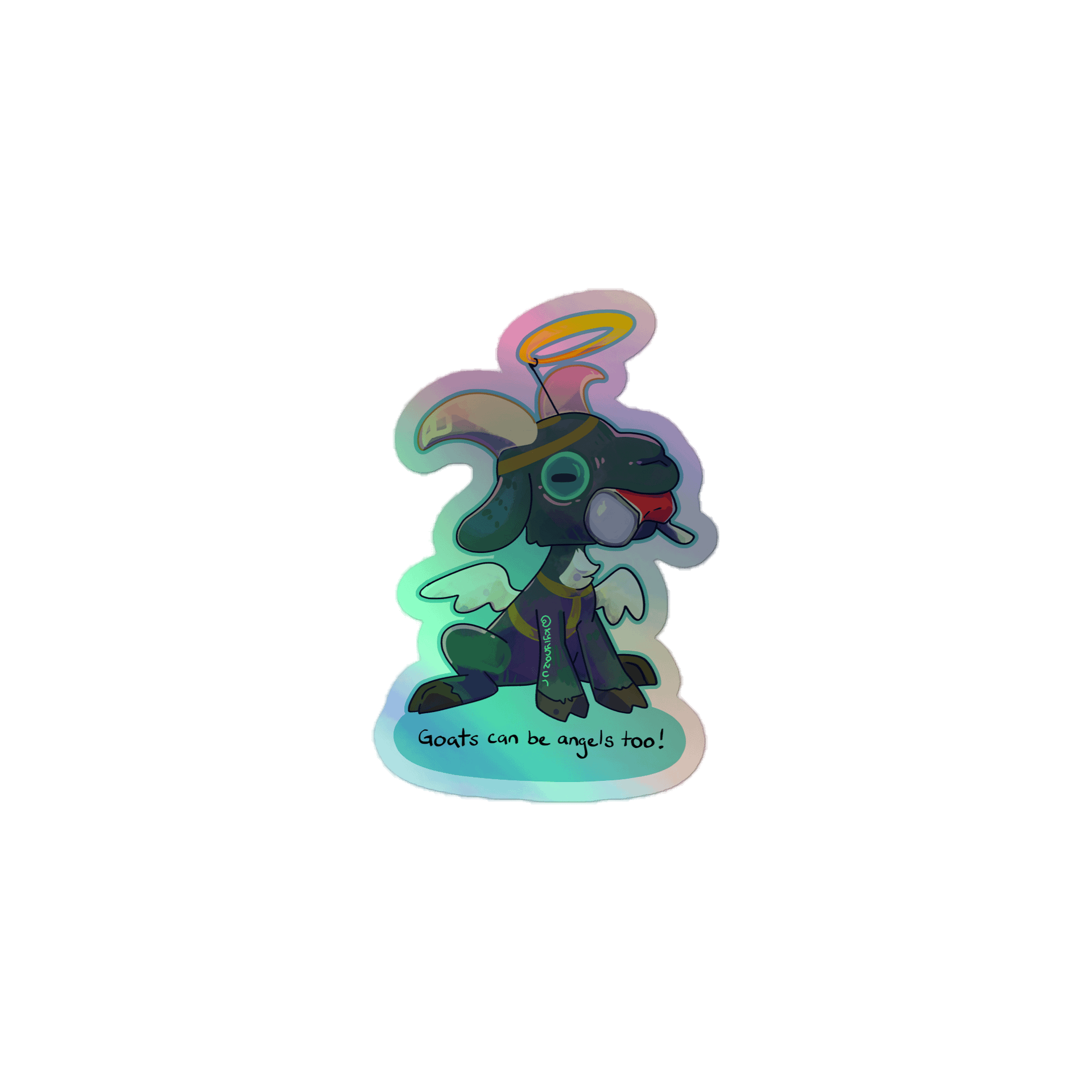 Holographic Angelic Goat Sticker product image (1)