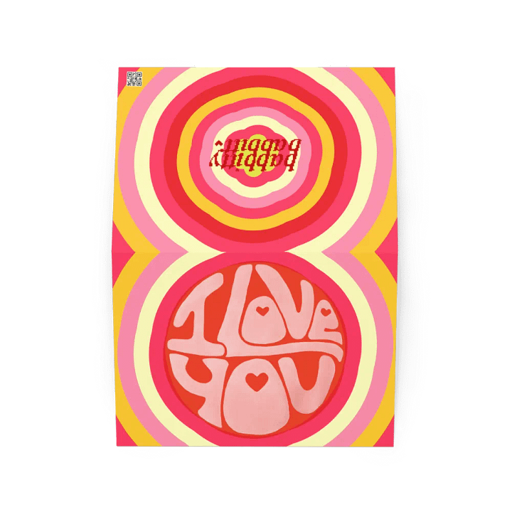 I Love You retro landscape greetings card product image (2)