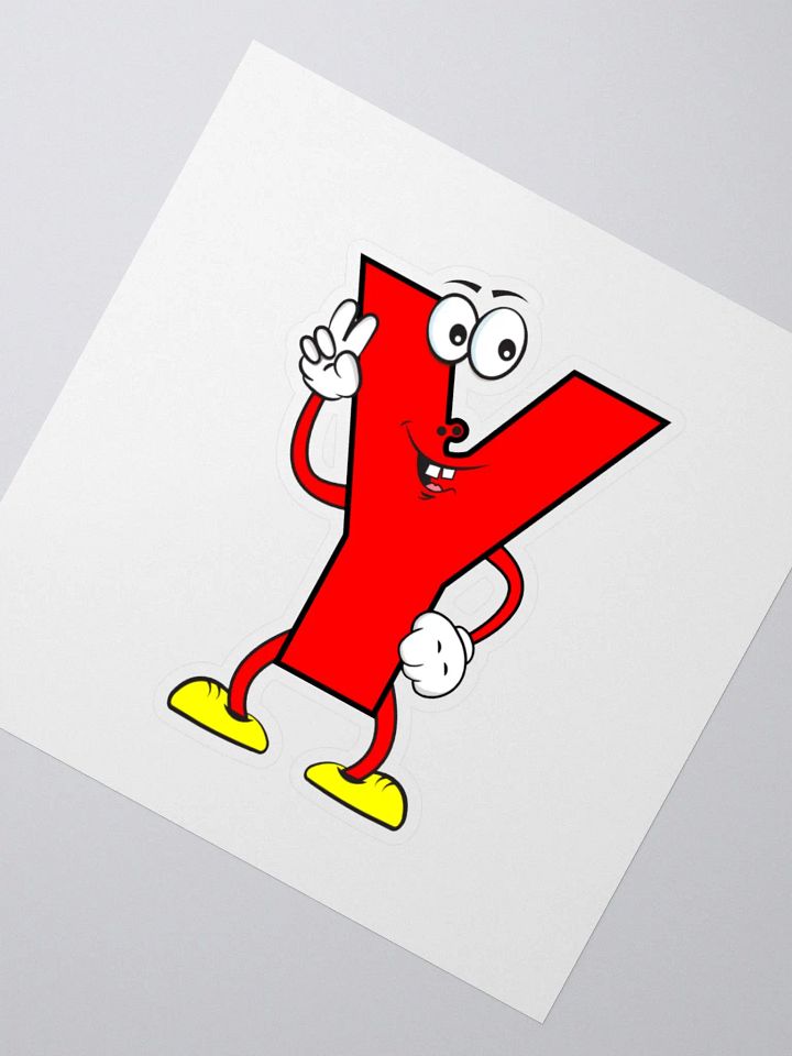 Y Letter Cartoon Character Sticker product image (4)