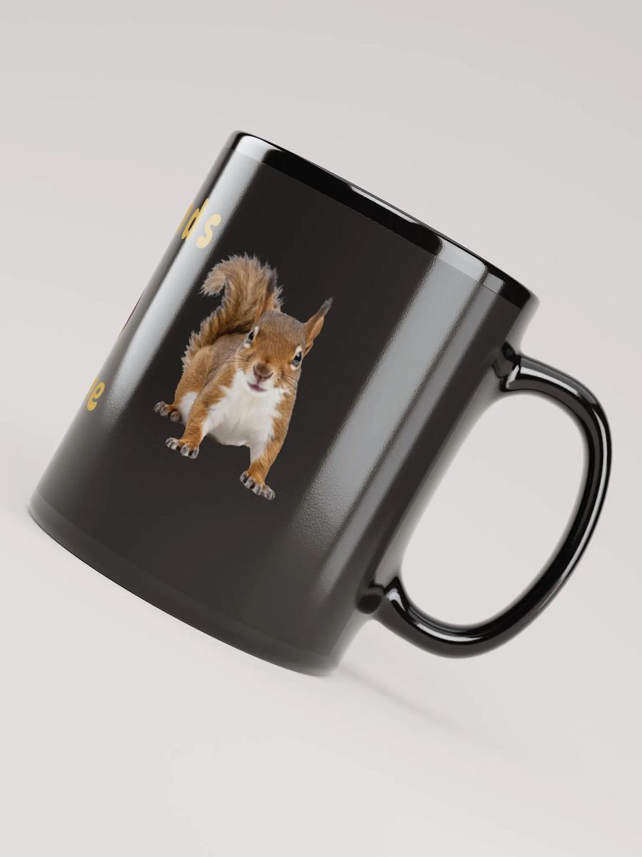 Squirrel an Mouse Friendship Acorn Black Mug product image (4)