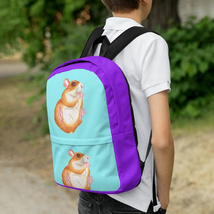 Rat eating treat backpack product image (1)