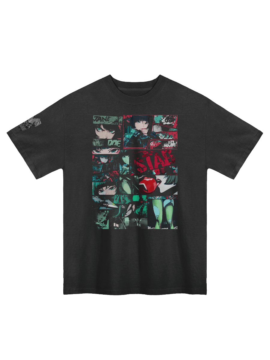 Premium Heavyweight Jane Doe "STAB!" Design T-Shirt with Shoulder Print Zenless Zone Zero product image (1)