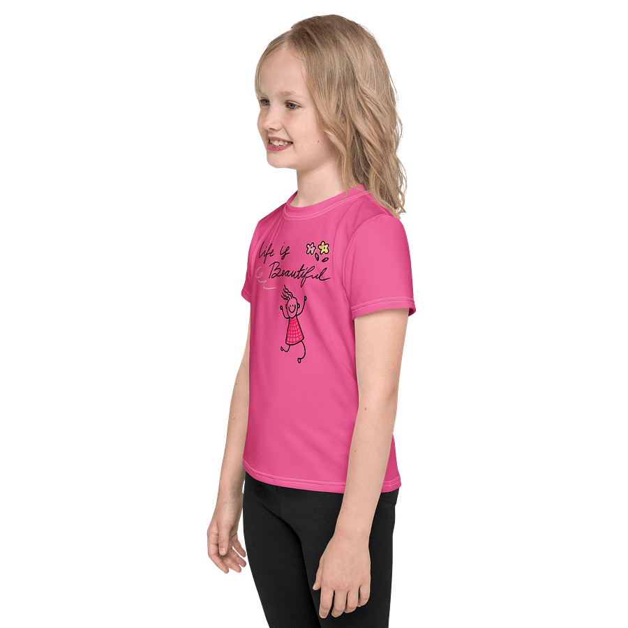 Life is Beautiful Doodle Girl Fuchsia Tee product image (3)