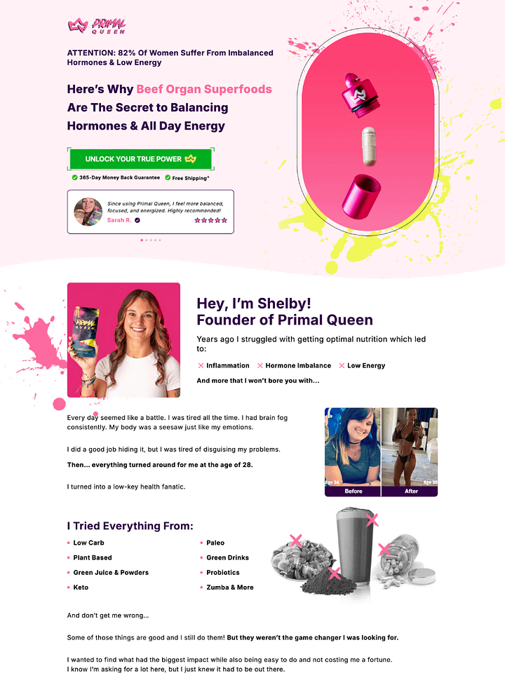 Primal Queen - Replo Landing Page Template product image (1)