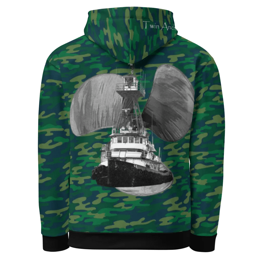 Teal Camouflage Three blade prop Tug CE Hoodie product image (1)