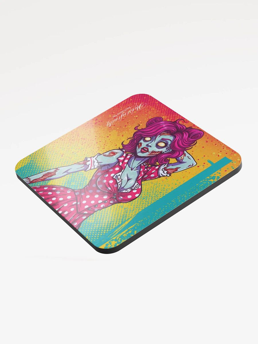 V2 Zombie Pinup Glossed Cork Coaster (Top) product image (3)