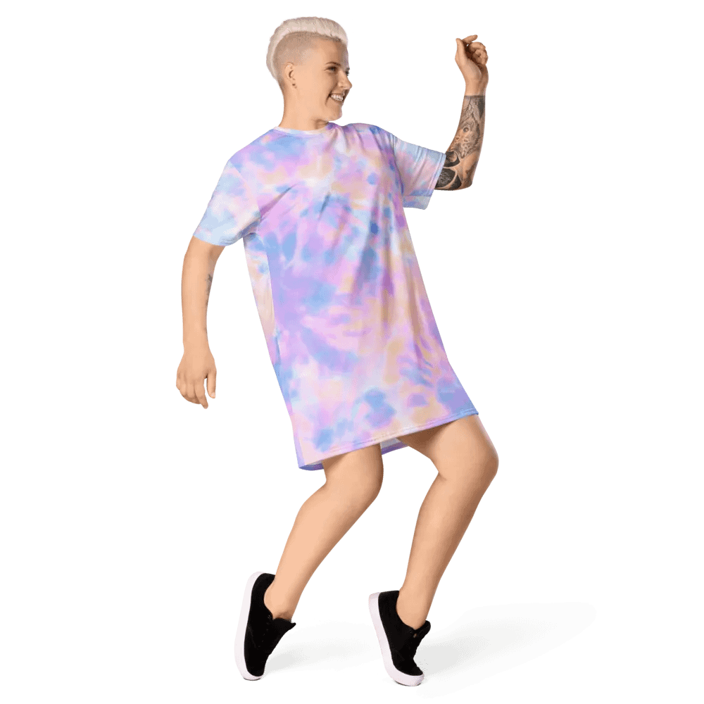 Rainbow Tie Dye Pattern T-shirt Dress product image (5)
