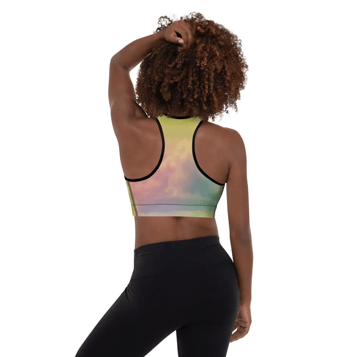 Blur cloud rainbow Design Padded Sports Bra - v12 product image (2)