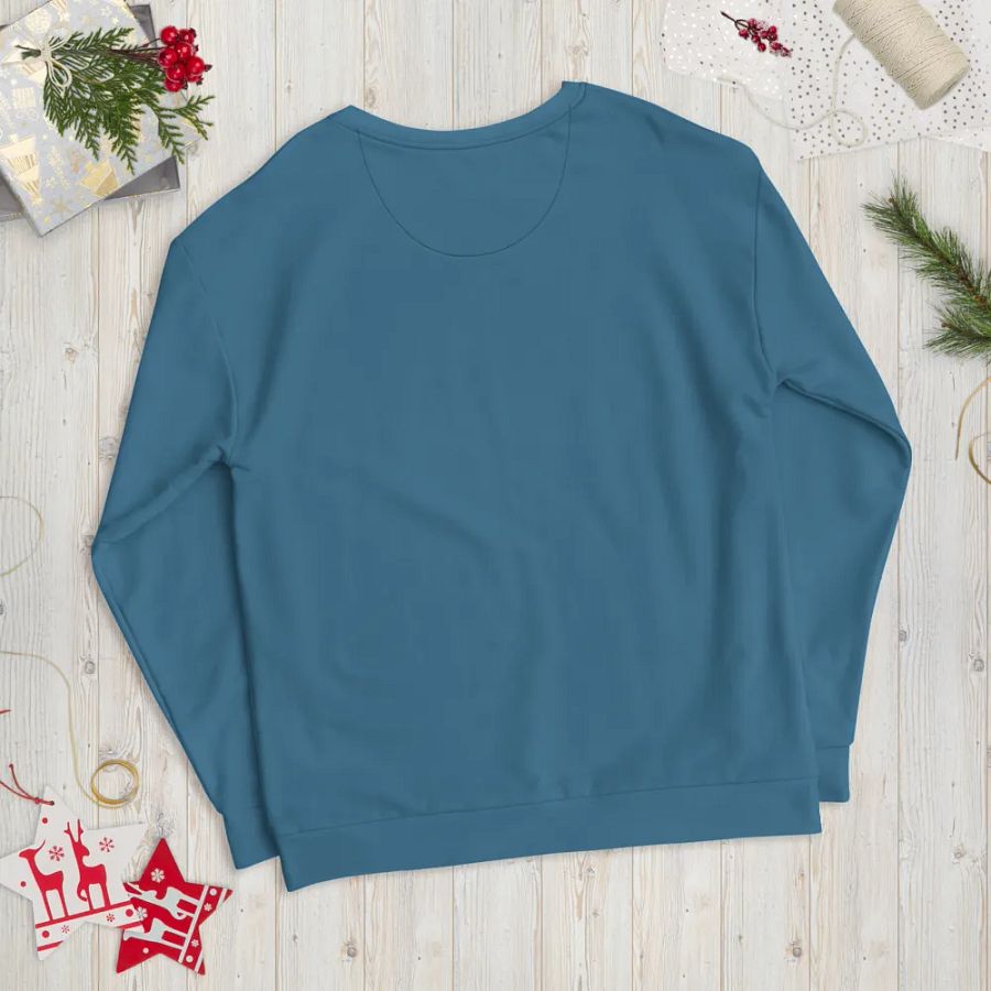 Plain Medium Blue True Summer Unisex Recycled Polyester Heavyweight Premium Sweatshirt by Treasure Pie product image (12)