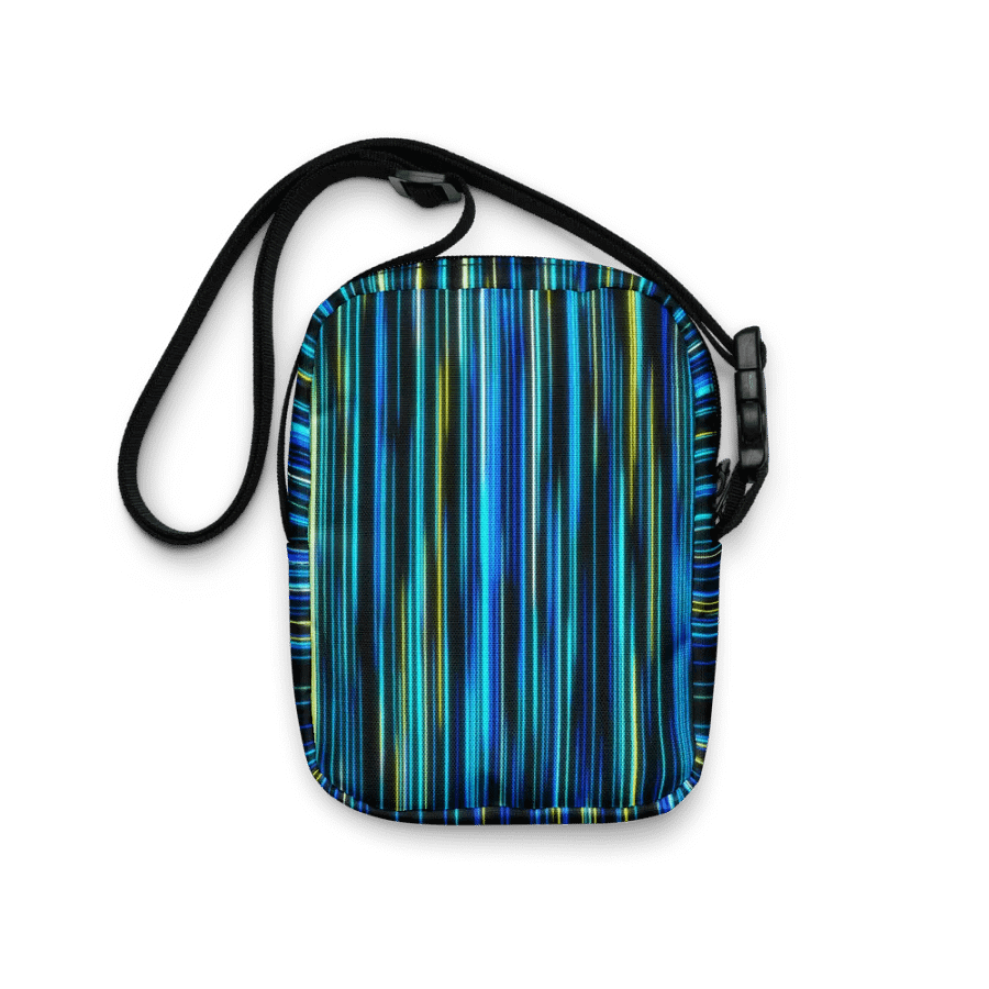 Vibrant Blue lines All-Over Print Crossbody Bag for moms ladies friends safe mobiles product image (6)