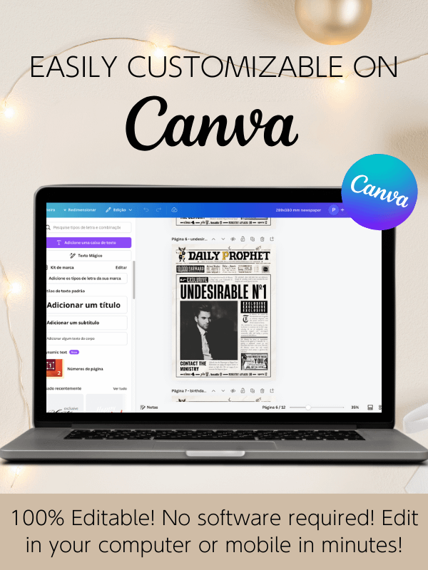 Undesirable Number 1 Newspaper Daily Prophet Template I 100% Customizable product image (5)