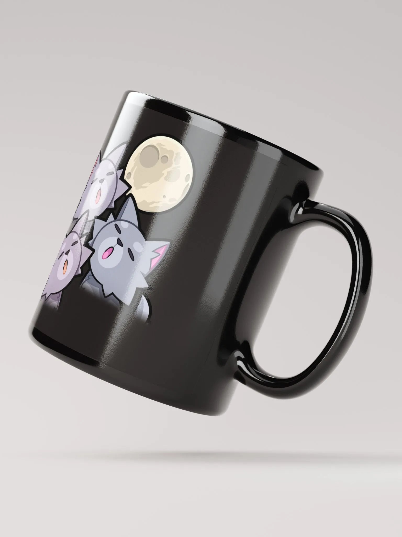 Howling Wolves Black Glossy Mug product image (3)