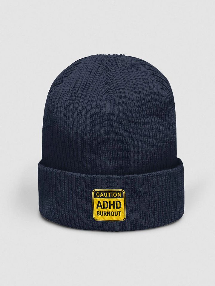 CAUTION: ADHD BURNOUT organic ribbed beanie product image (1)