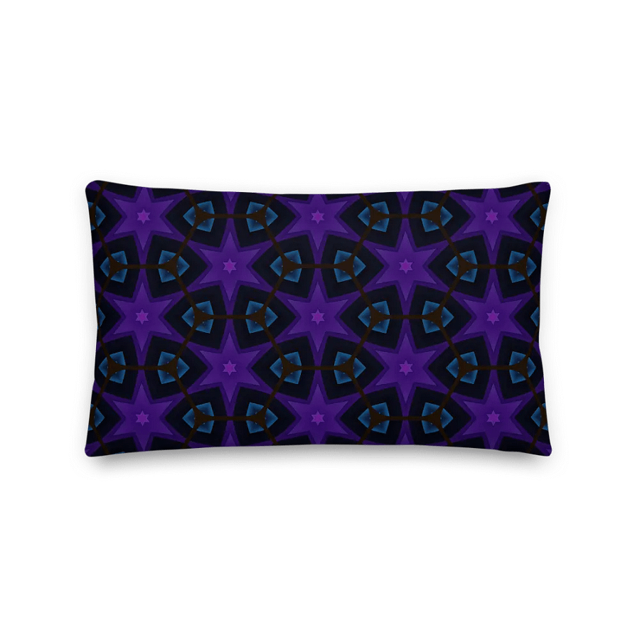 Starry Symmetry – Purple & Blue Modern Design Premium Throw Pillow product image (2)