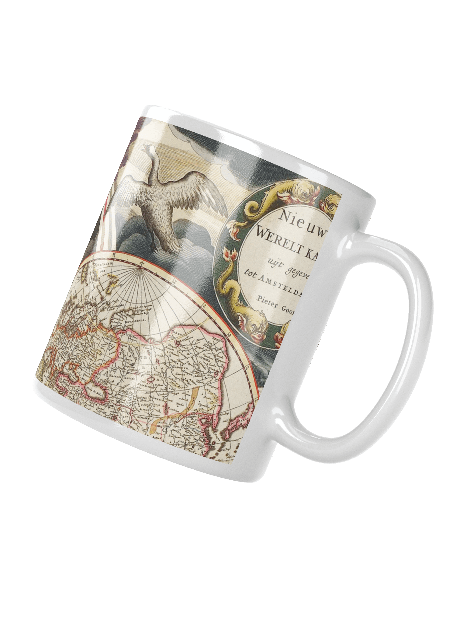 Antique World Map White Glossy Mug product image (2)