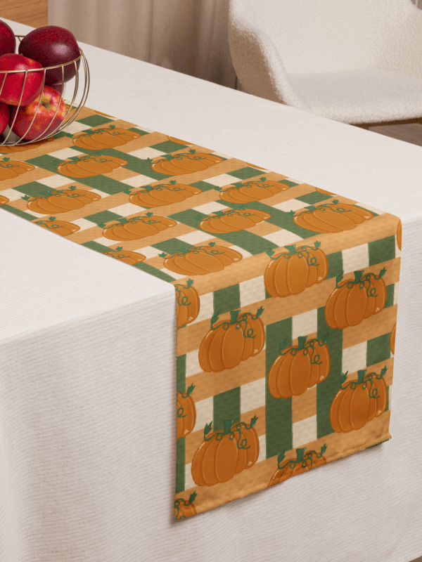 Pumpkin Plaid Pattern Table Runner product image (3)