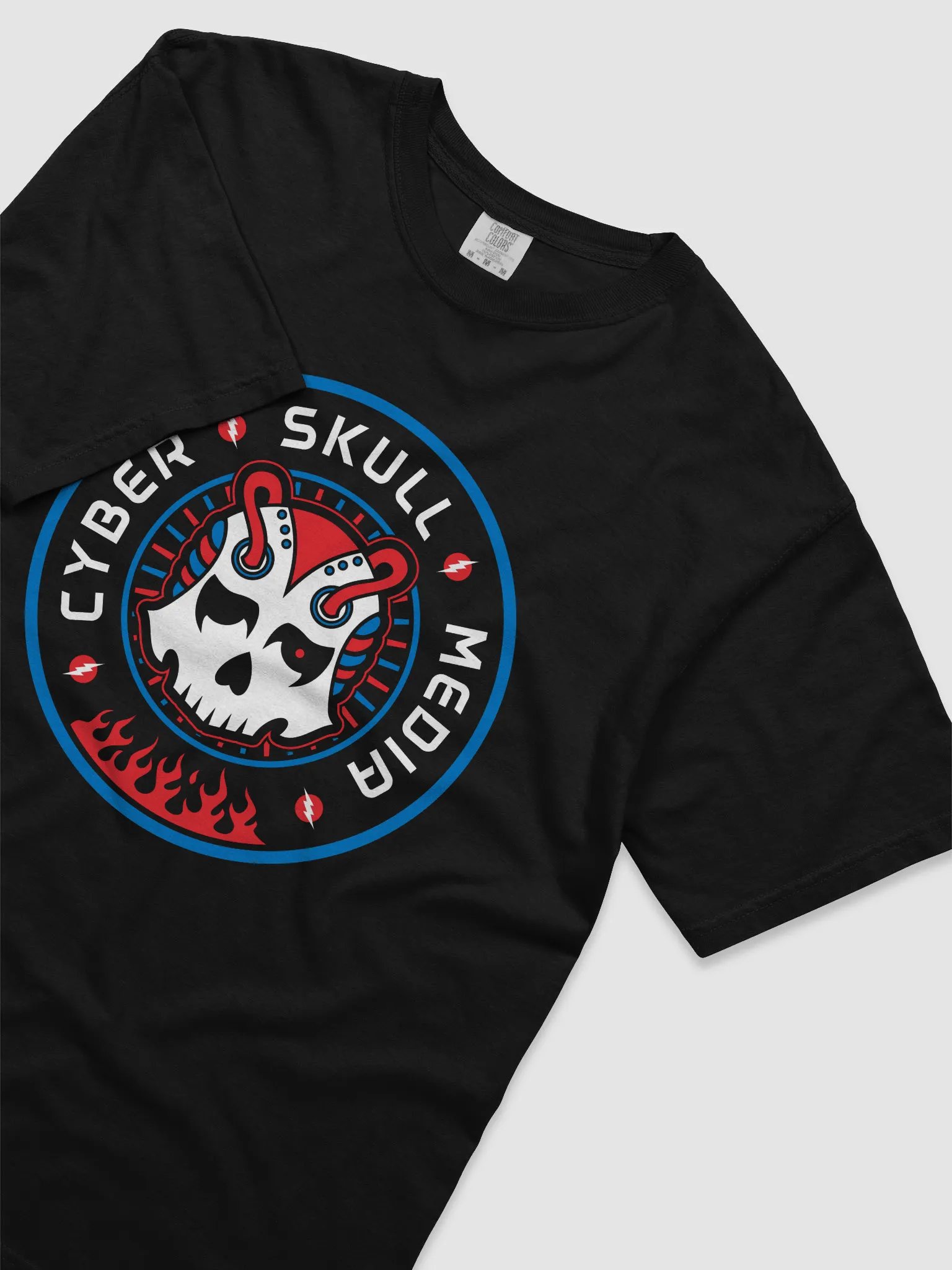 Red, White, & Blue Cyber Skull Media Logo Tee (Premium) product image (3)