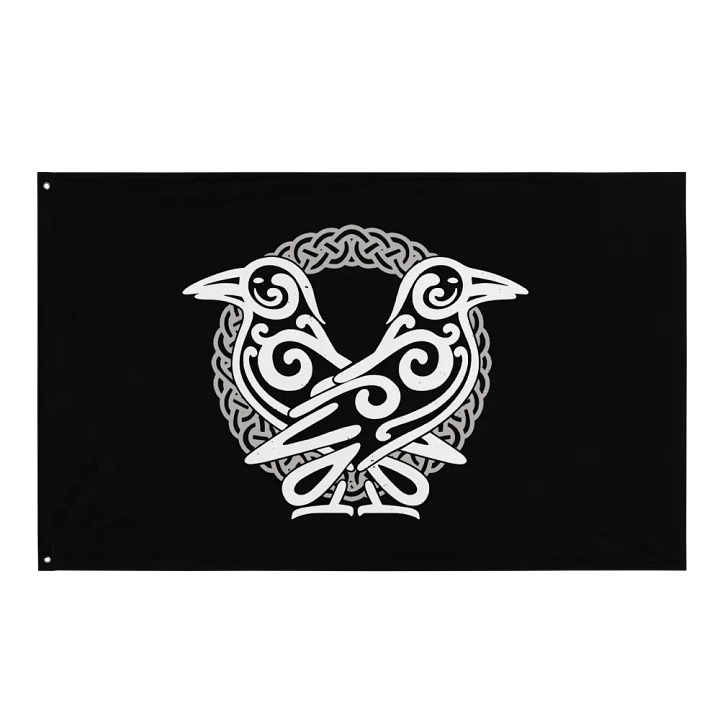 Odin's Ravens Flag in Black product image (1)