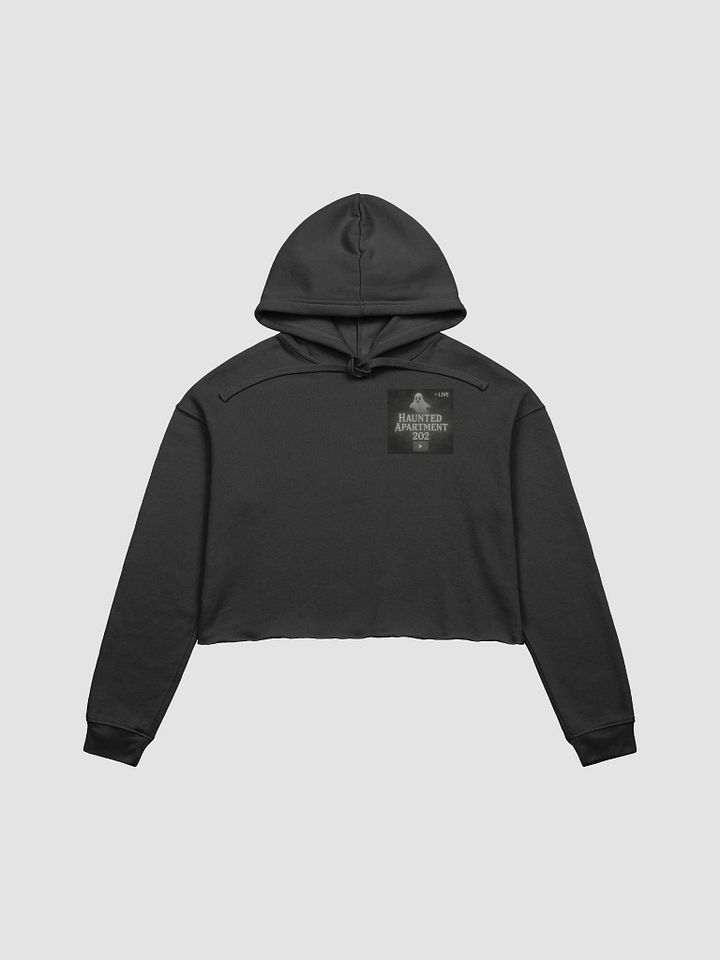 Haunted Apartment 202 Fleece Crop Hoodie (White Logo) product image (1)