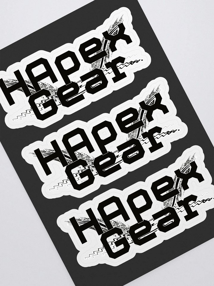 HApex Gear Black Logo Kiss Cut Sticker Sheet with Black Background product image (1)