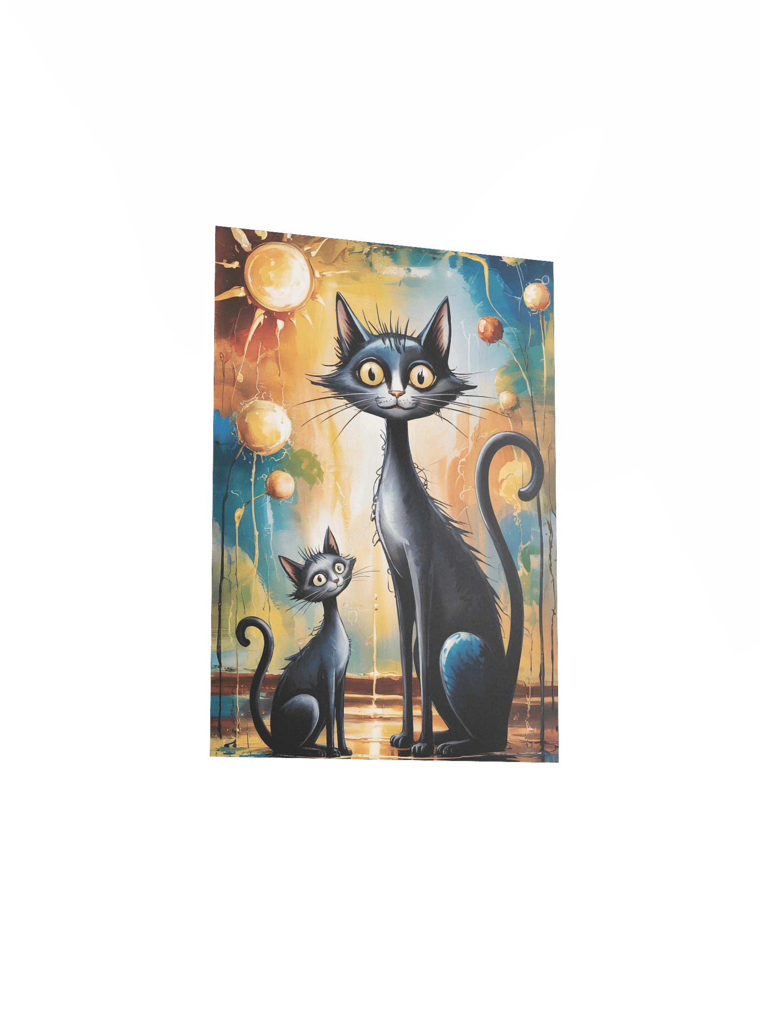Whimsical Black Cats Poster – Painterly Sunlit Wall Art Poster product image (4)