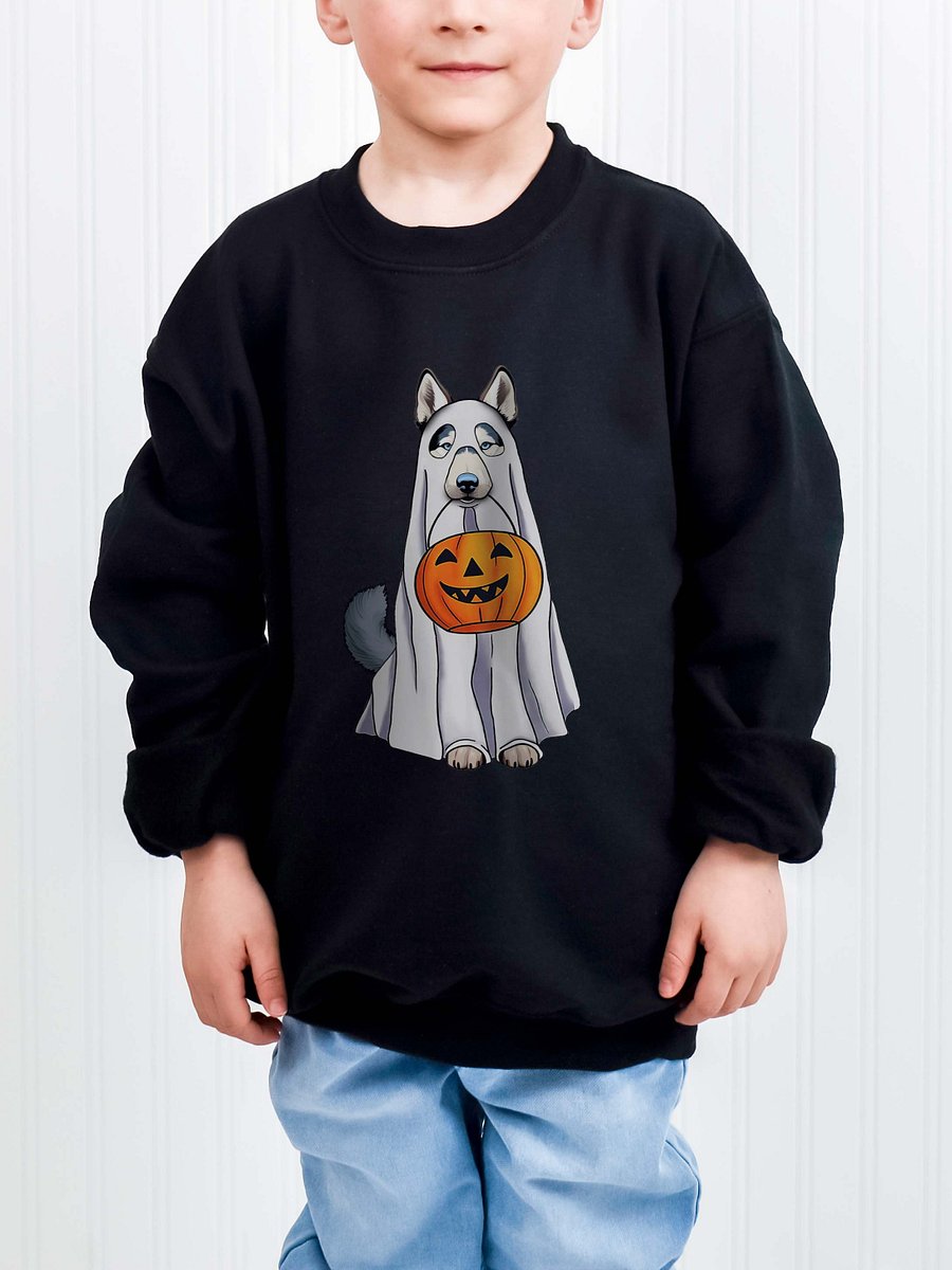 Halloween Siberian Husky(Gray) Youth Sweatshirt product image (1)