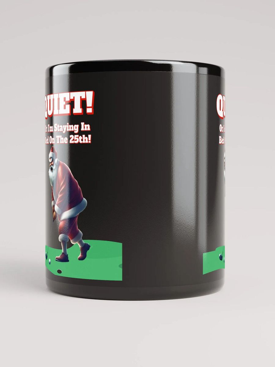 Quiet - Santa Claus Golfing Black Mug product image (9)