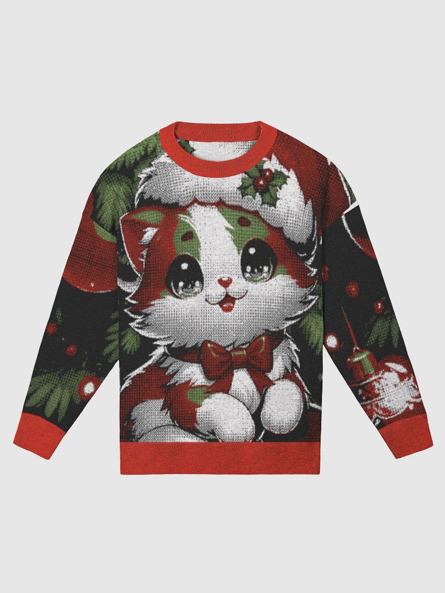 Green & Red Christmas Cat Sweater Perfect For Winter Cheer & Vibes product image (1)
