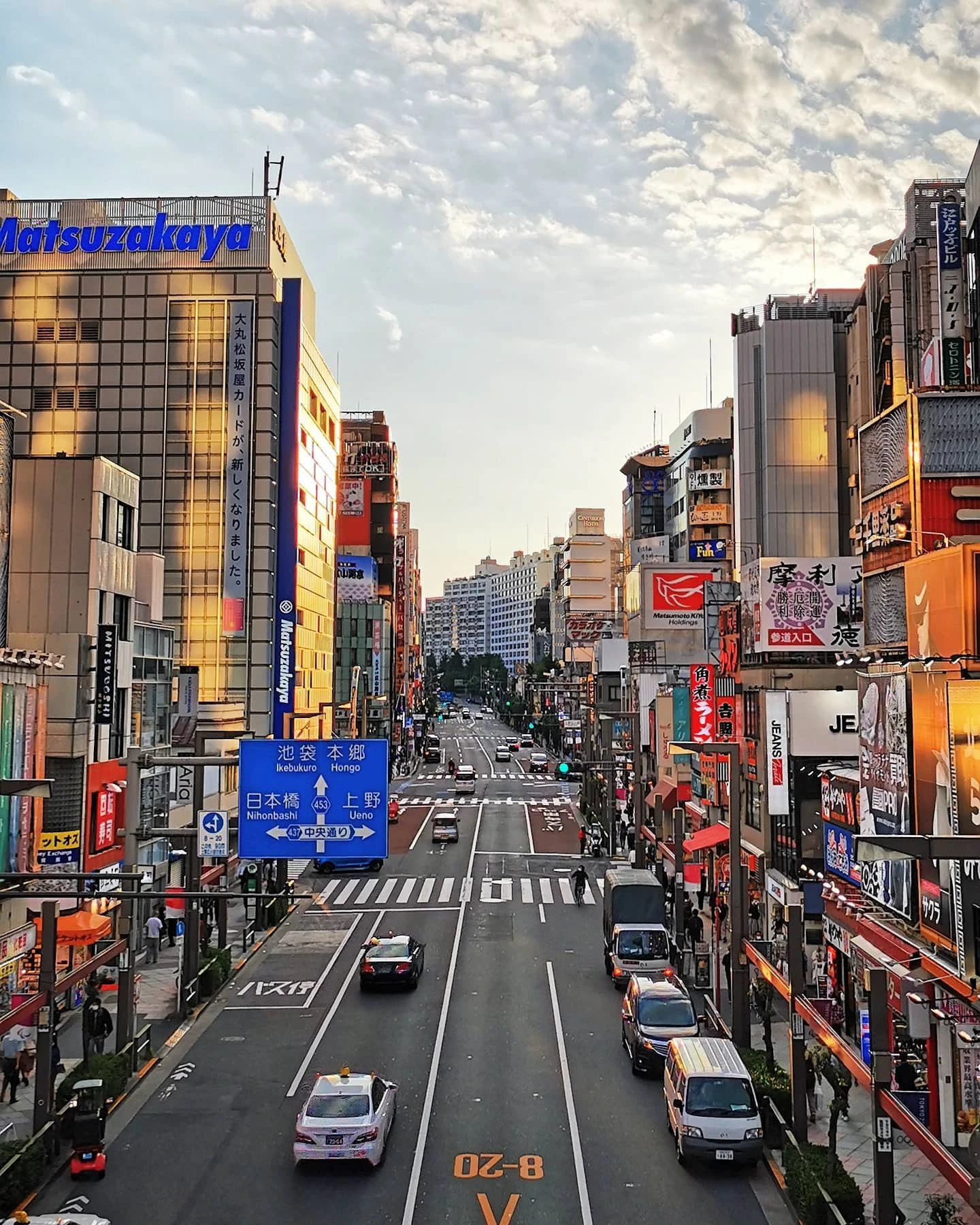 Street view in Ueno, Tokyo taken from the platform at Okachimachi Station. 
I love the golden hours of the early evening in T...