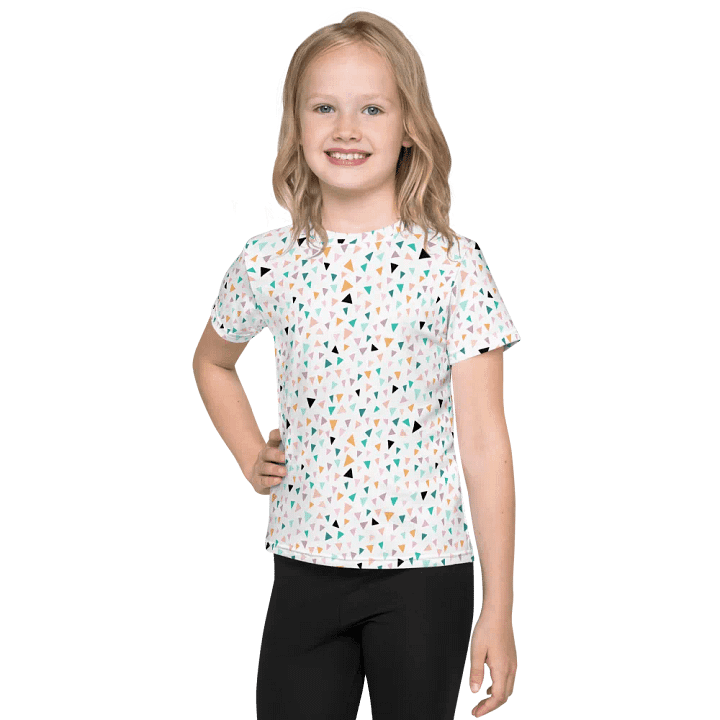 Summer Vibe Triangle Confetti All Over Print Crew Neck T-Shirt For Kids product image (1)
