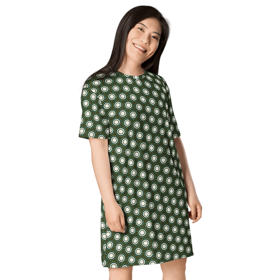 Abstract Circles Repeating Pattern T Shirt Dress product image (8)