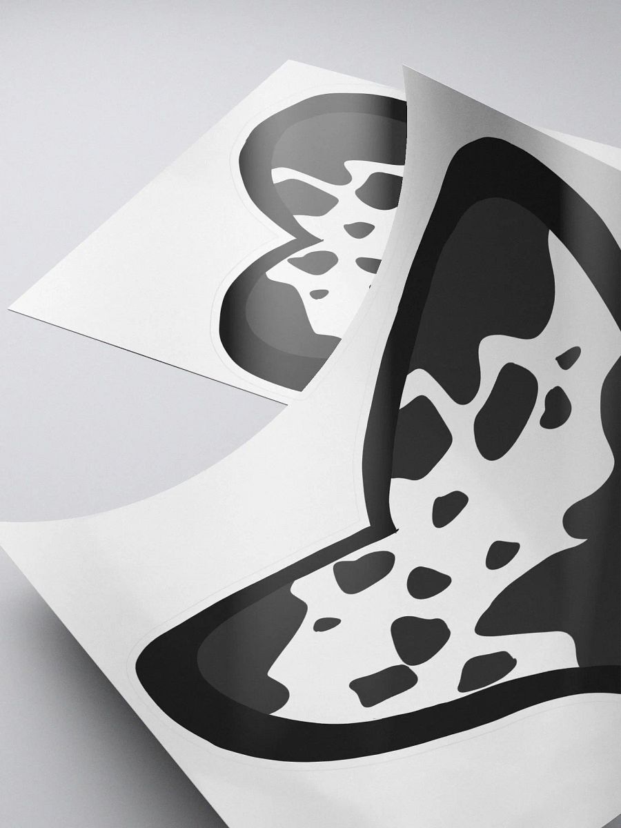 Little Moo Heart Sticker (Black and White) product image (4)