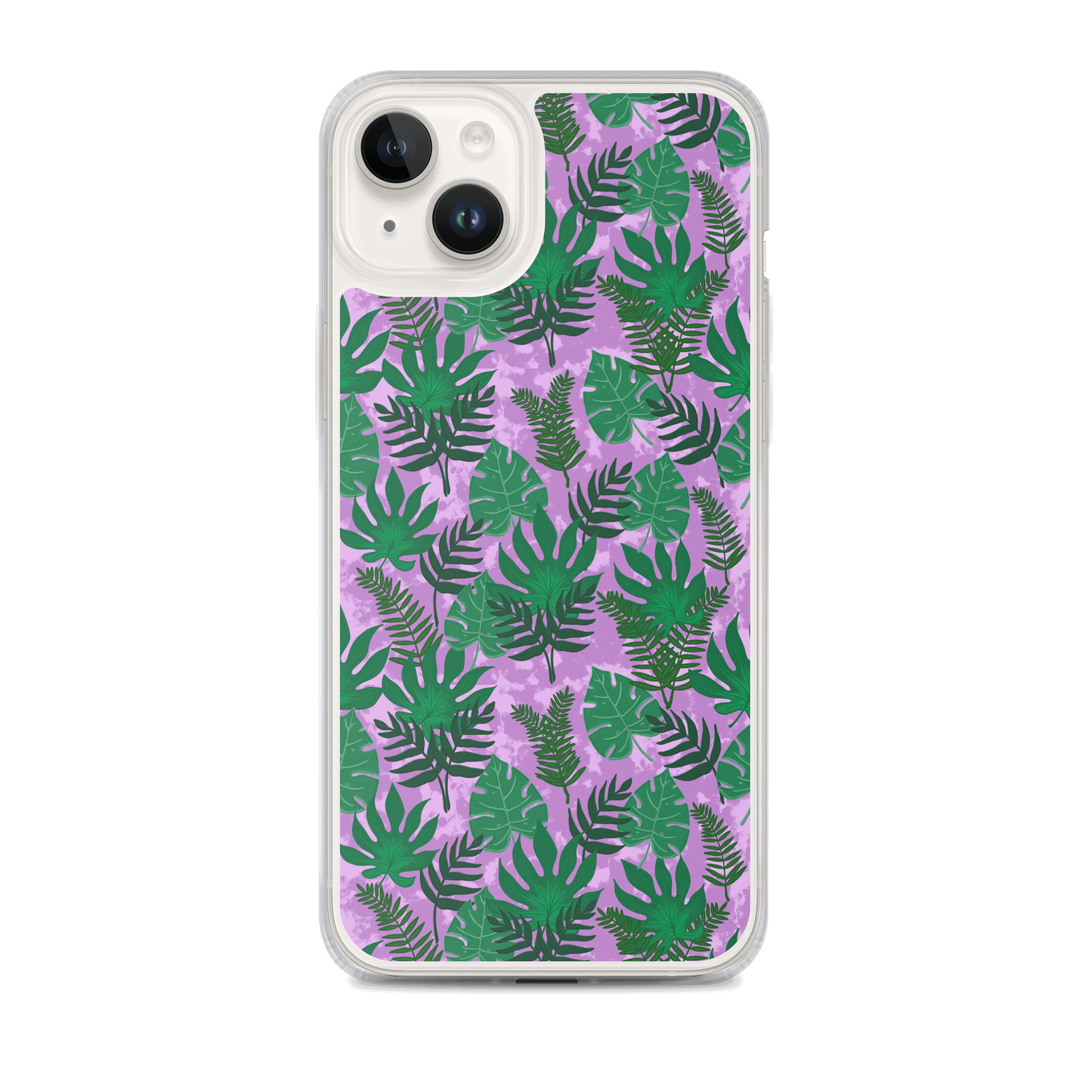 Jungle Leaves Pattern-Purple Background Phone Case product image (2)