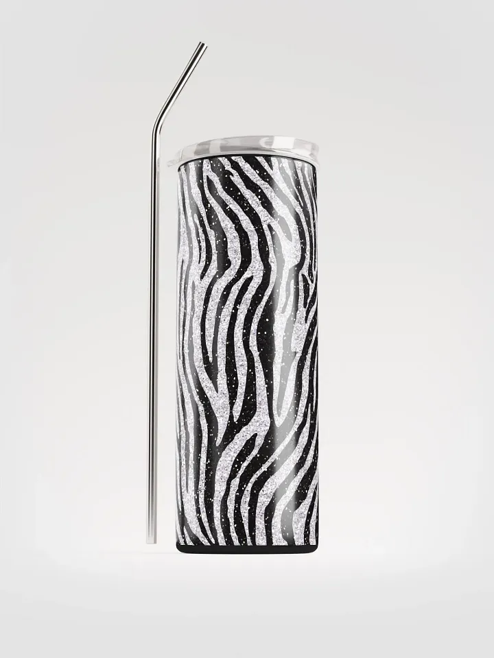 Quench Your Thirst in Style with our Zebra Print Stainless Steel Tumbler | Eco-Friendly 20 oz Tumbler with Reusable Straw Included product image (1)