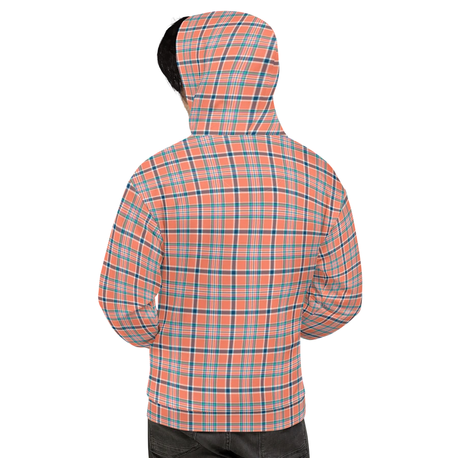 Orange Coral and Blue Plaid Hoodie product image (9)