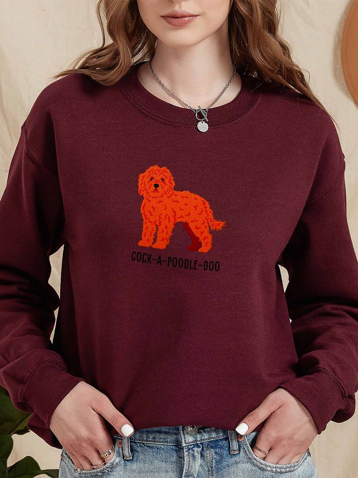 Cock-A-Poodle-Doo Sweatshirt (Embroidered) of a Cockapoo(Red) product image (2)