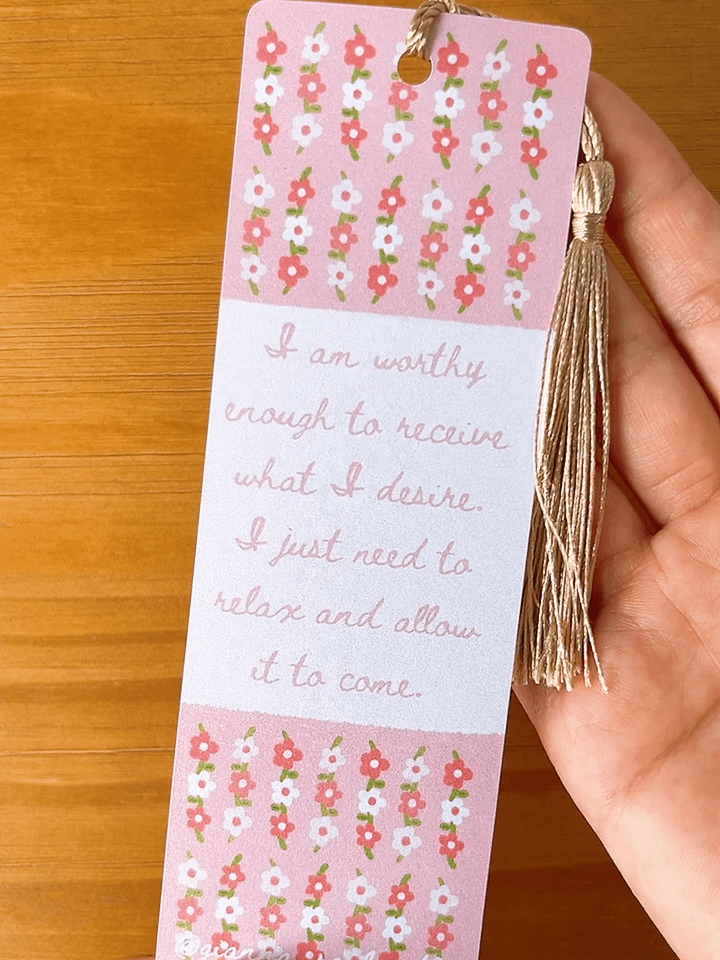 Relax and allow | Glitter Affirmation Bookmark product image (2)
