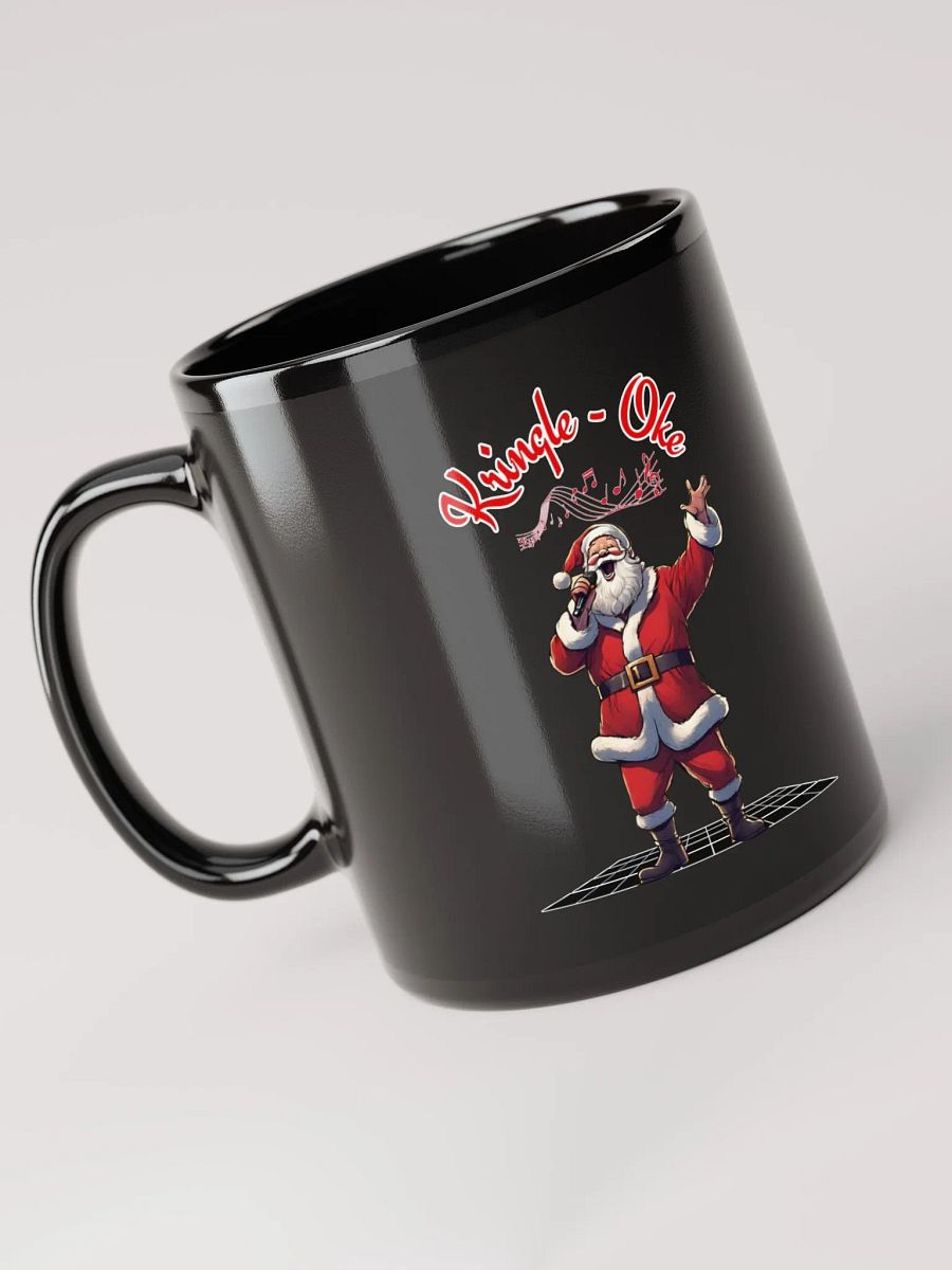 Kringle - Oke, Karaoke Singing Santa - Christmas Black Mug product image (5)