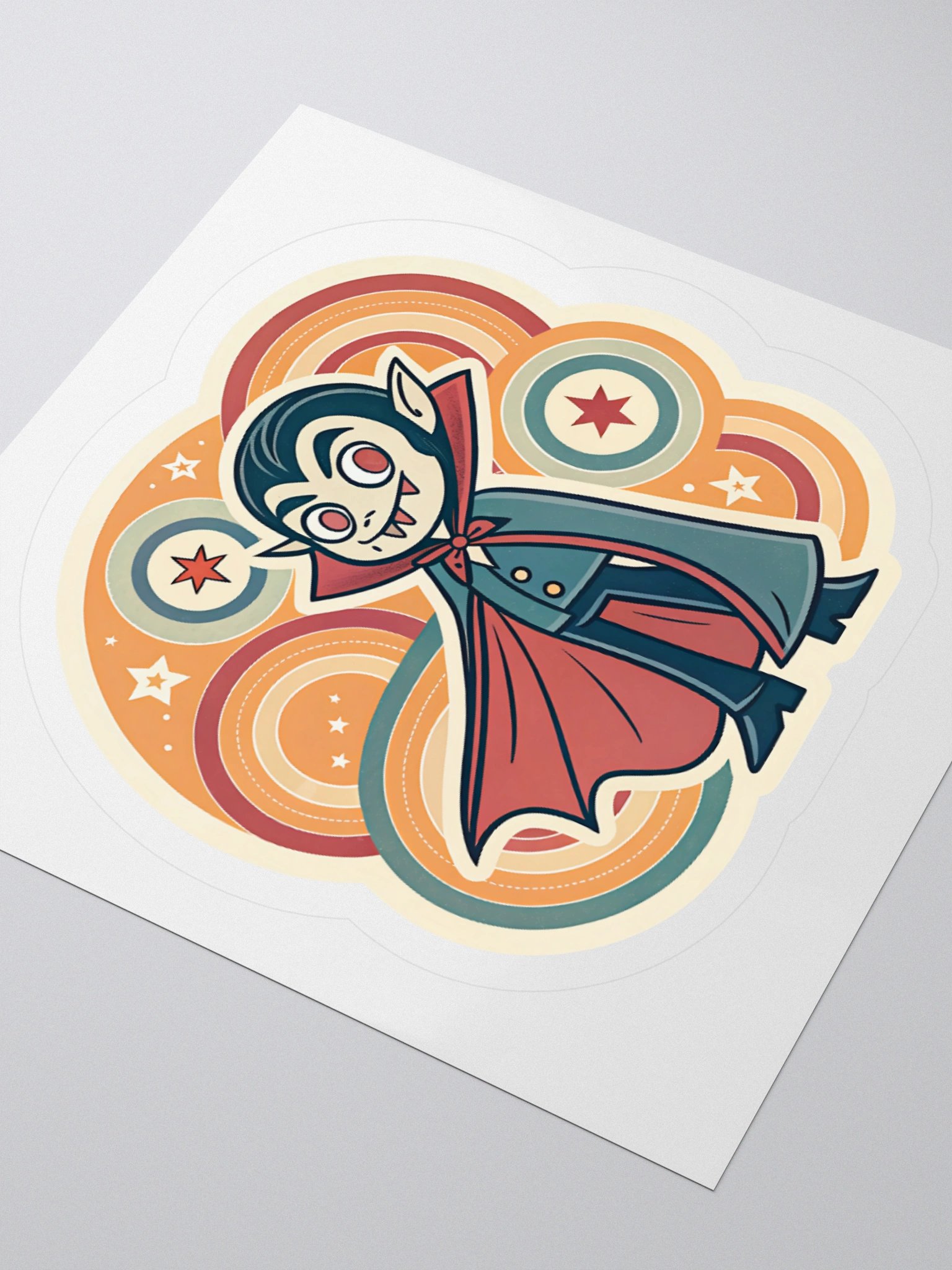 Retro Vampire Kiss Cut Stickers product image (8)