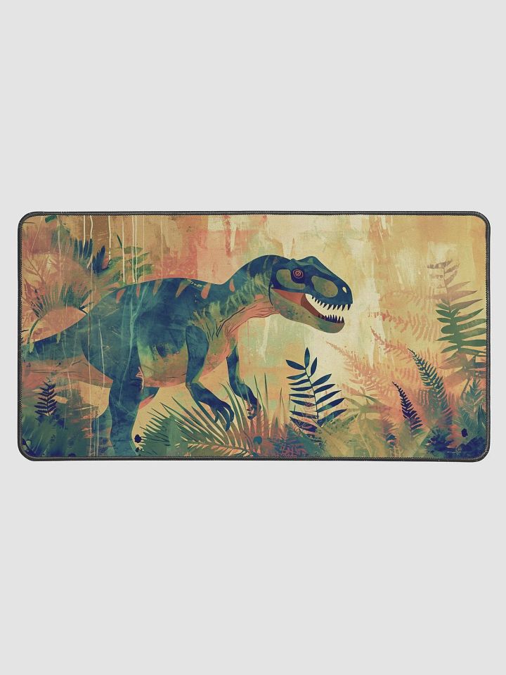 Vintage Dinosaur Illustration Desk Mat, Large T-Rex Office Desk Pad, Retro Prehistoric Theme Workstation Accessory, Unique Artistic Desk Decor product image (1)