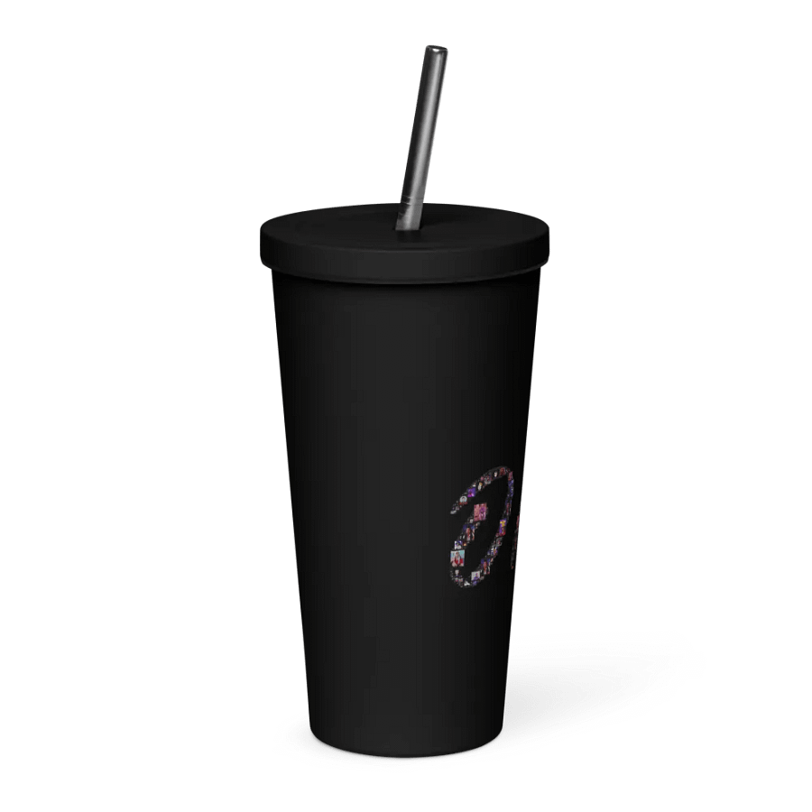 Collage Edelstahlbecher 600ml mit Trinkhalm product image (2)