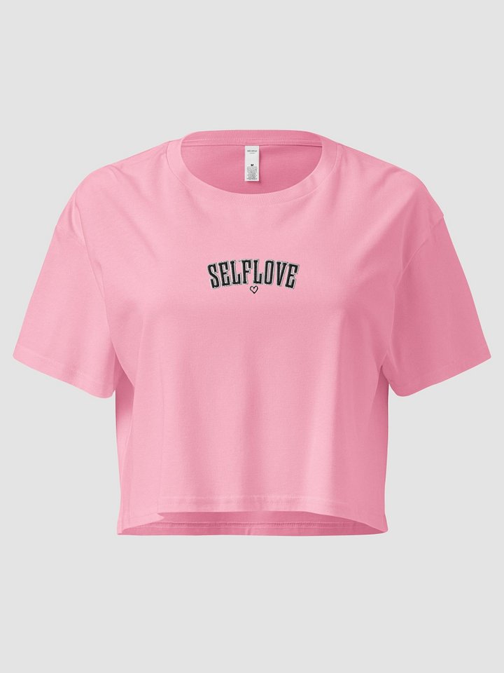 "SelfLove" Women's Premium Crop Top – Bubblegum Pink Edition product image (1)
