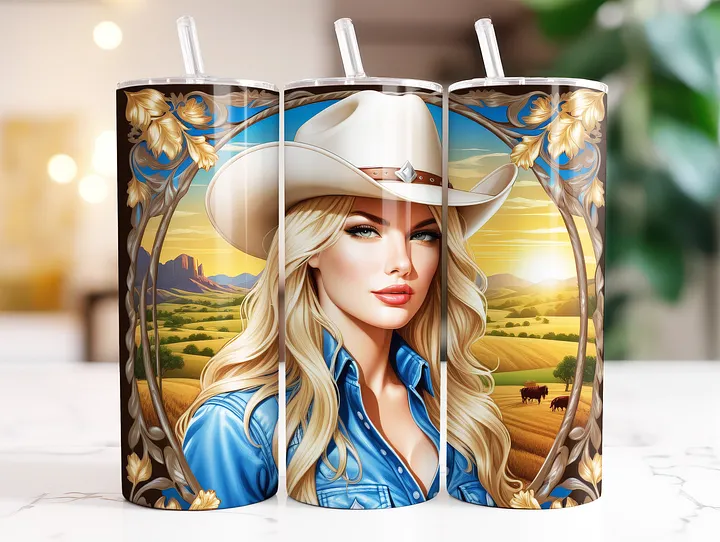 Beautiful Cowgirl 20 oz Skinny Stainless Steel Tumbler - v3 product image (2)