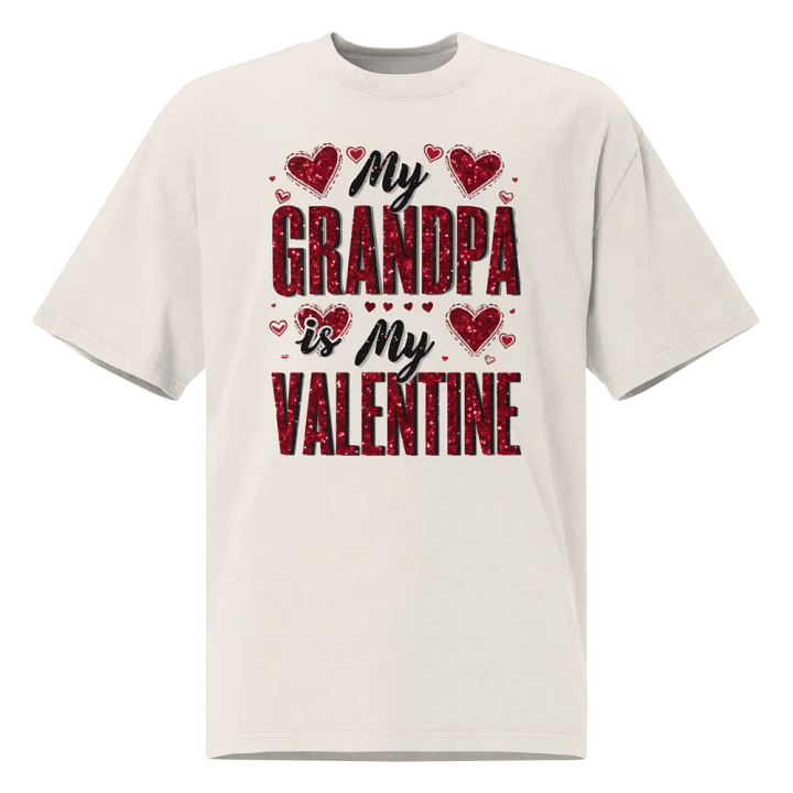 Glittery Grandpa Valentine Faded T-Shirt product image (1)