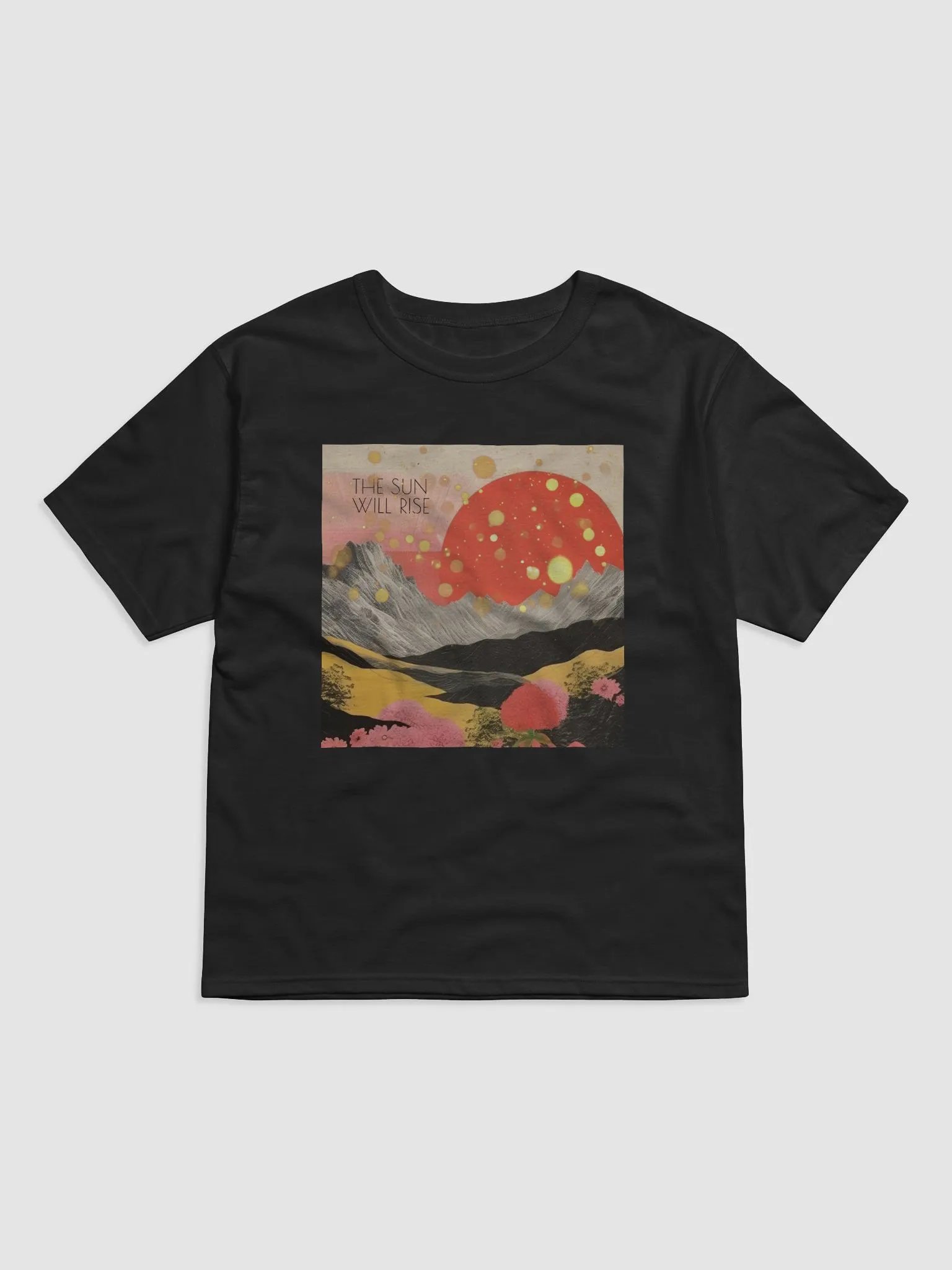 Black t-shirt with sun image product image (1)